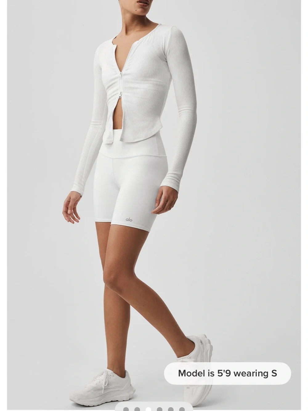 ALO Yoga High-Waist White Biker Shorts